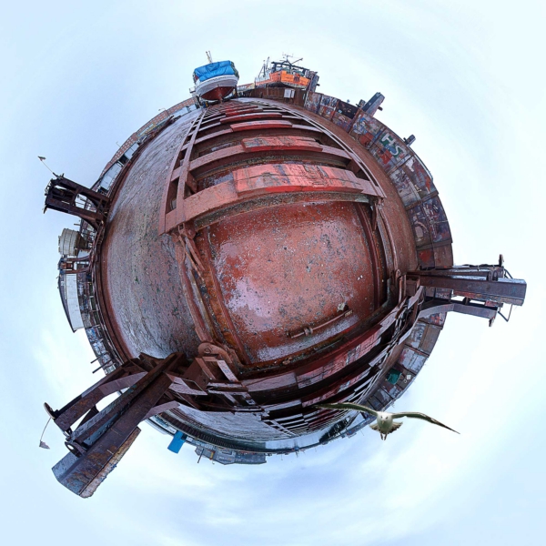 360 graders droneoptagelse af skibsv&aelig;rft