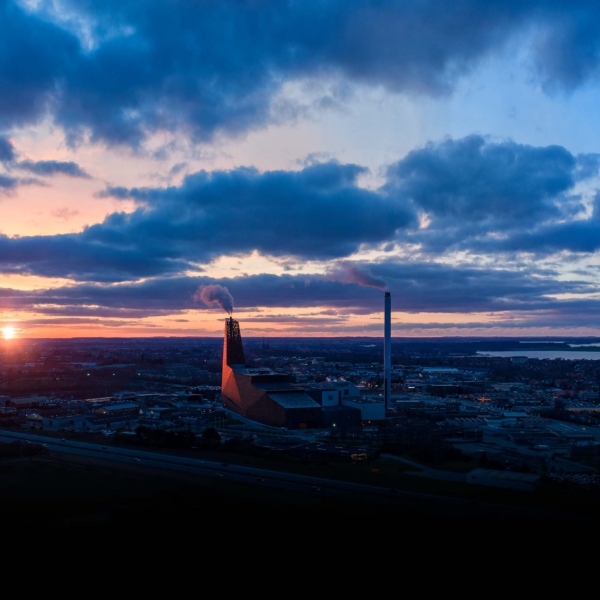 Droneoptagelse af energit&aring;rnet i Roskilde
